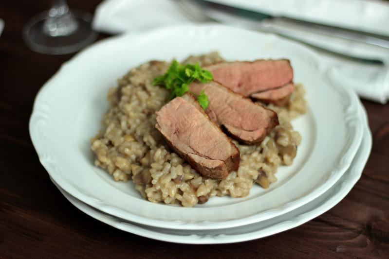 Rezeptbild: Maronenrisotto mit gebratener Entenbrust 