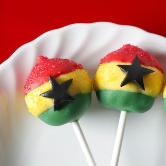 Rezeptbild: Ghana Flaggen Cake Pops
