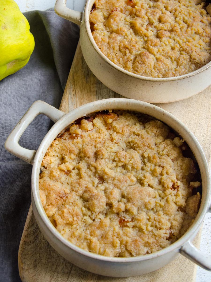 Rezeptbild: veganes Quitten-Crumble