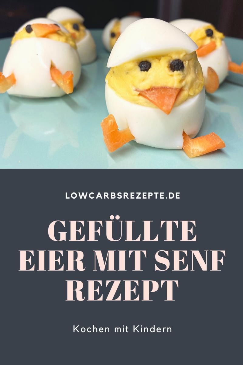 Rezeptbild: Gefüllte Eier mit Senf Rezept - Kochen mit Kindern - lowcarbsrezepte.de