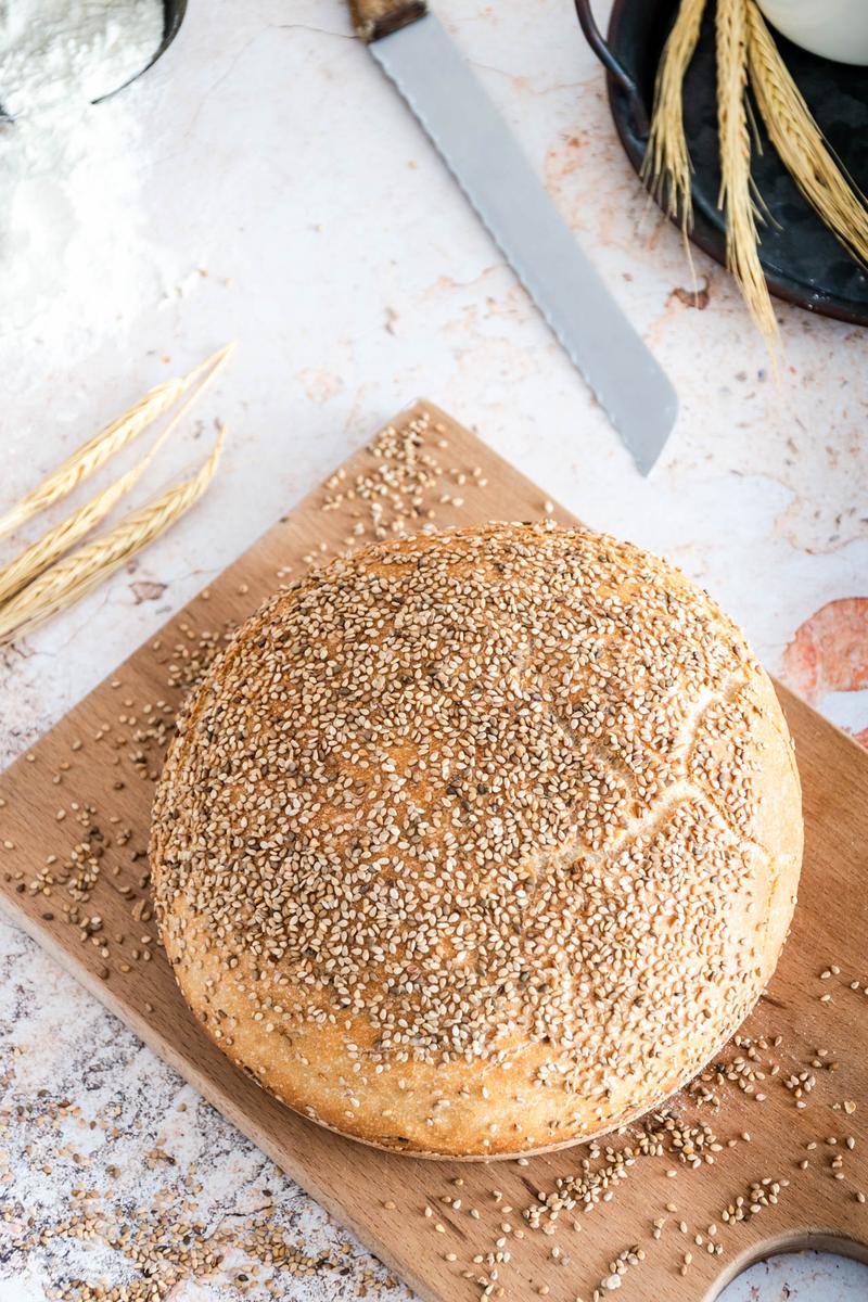 Rezeptbild: Sesambrot-Topfbrot