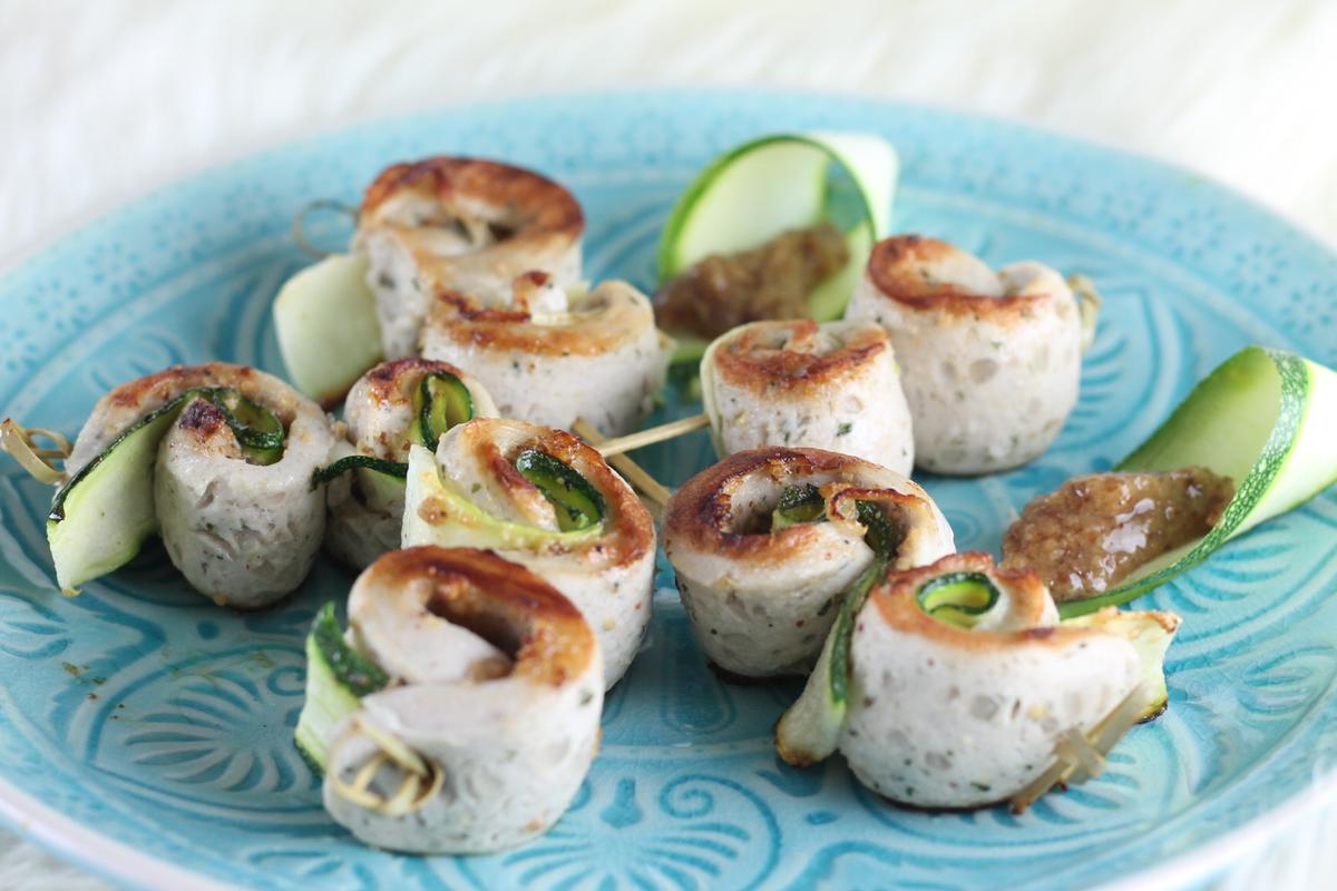 Rezeptbild: Spieße mit Weißwurst und Zucchini