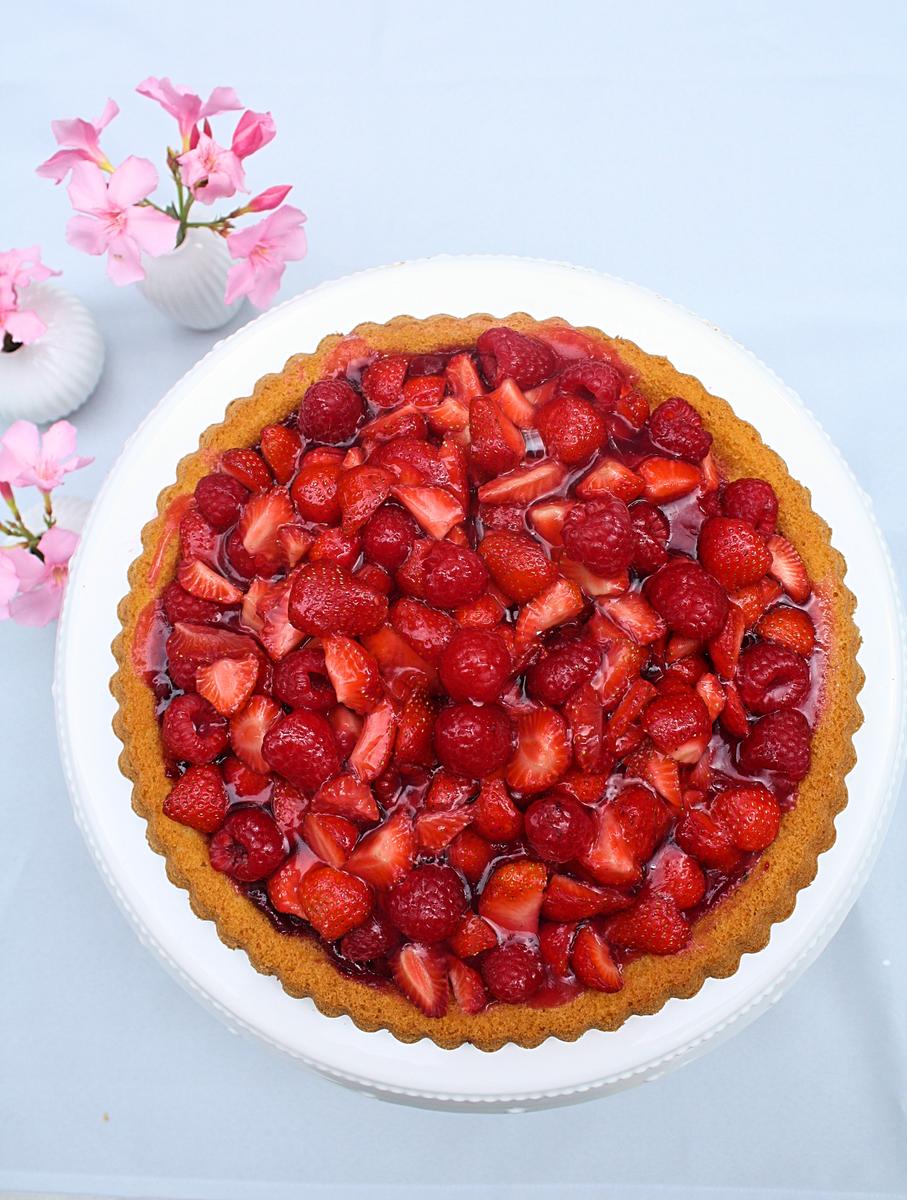 Rezeptbild: Schneller Erdbeer-Himbeer-Kuchen