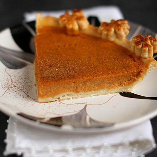 Rezeptbild: Kürbiskuchen - tarte à la courge - pumpkin pie (französisch)