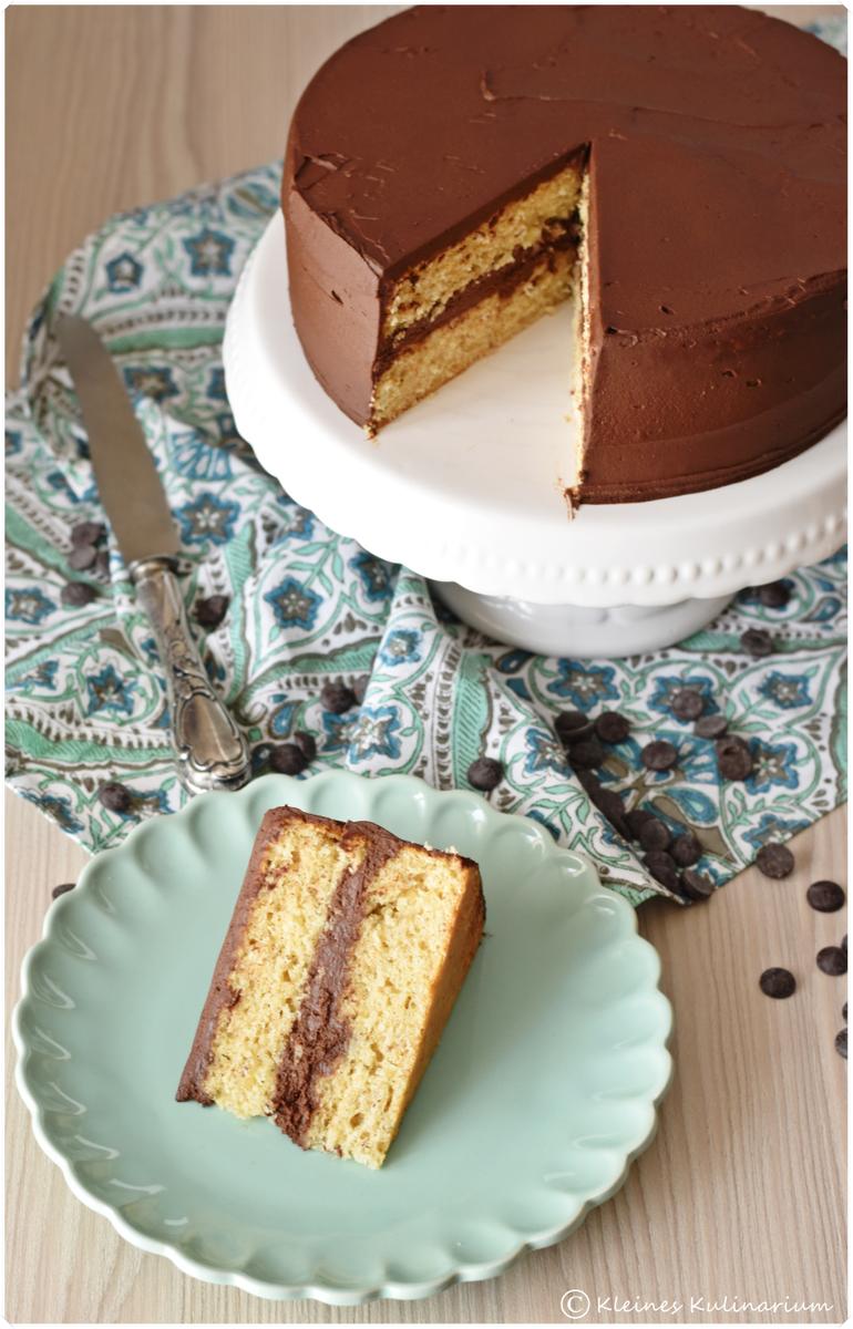 Rezeptbild: Bananen Nuss Kuchen mit Rum Ganache