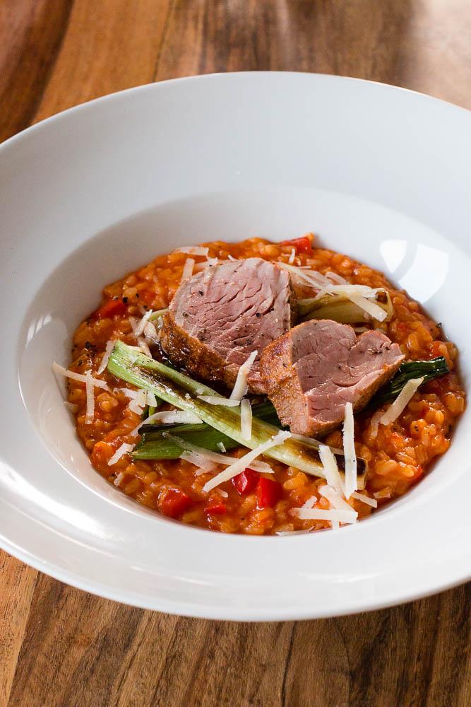 Rezeptbild: Paprika Risotto mit Schweinefilet