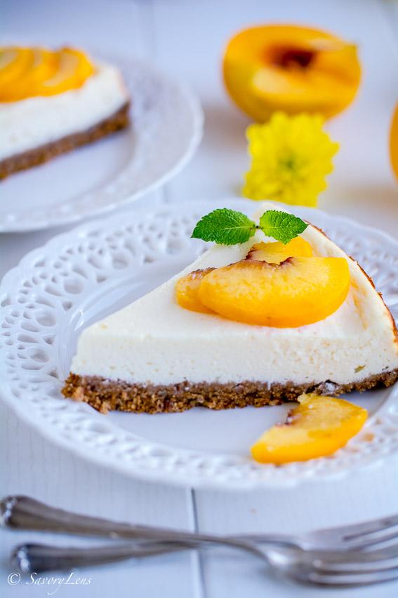 Rezeptbild: Peach-Ricotta-Cheesecake