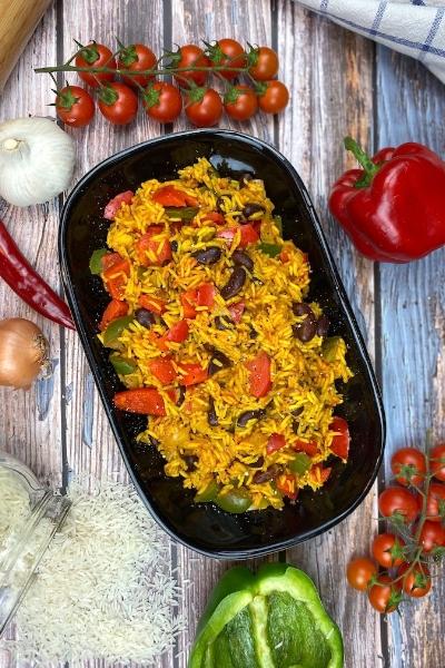 Rezeptbild: Vegane Reispfanne mit Gemüse