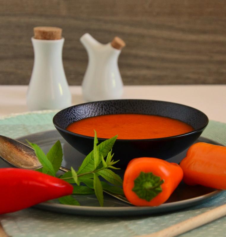 Rezeptbild: Paprika Melonen Suppe