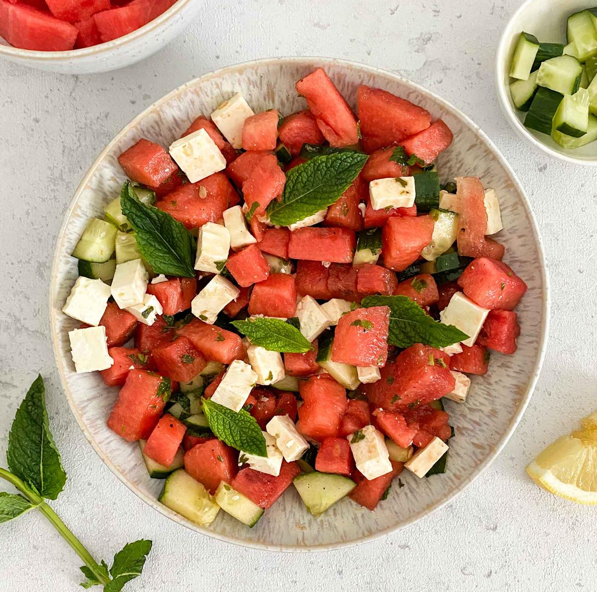 Rezeptbild: Wassermelonen-Feta-Salat