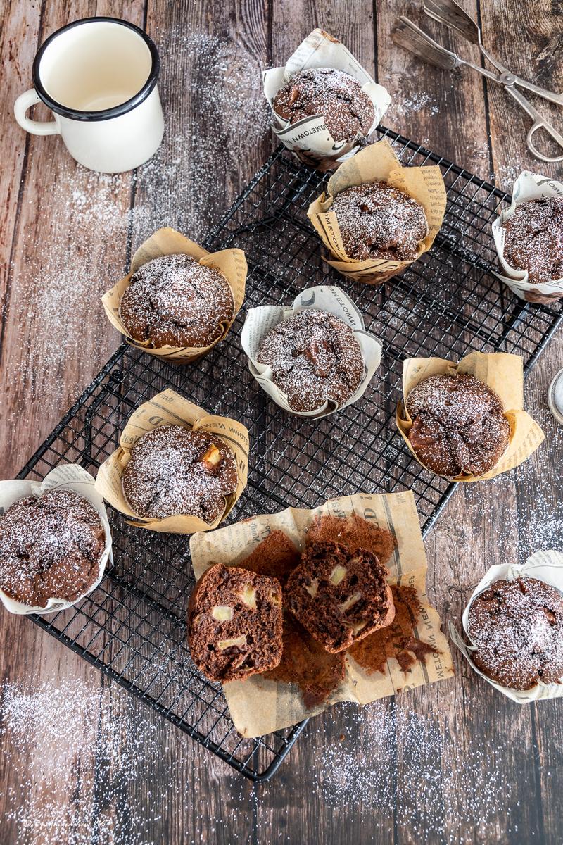 Rezeptbild: Schoko-Apfel Muffins