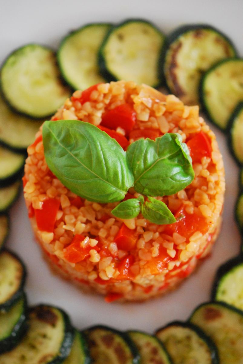 Rezeptbild: Paprika-Bulgur mit Zucchini 