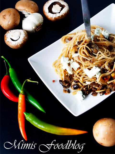 Rezeptbild: Spaghetti Funghi mit Gorgonzola 