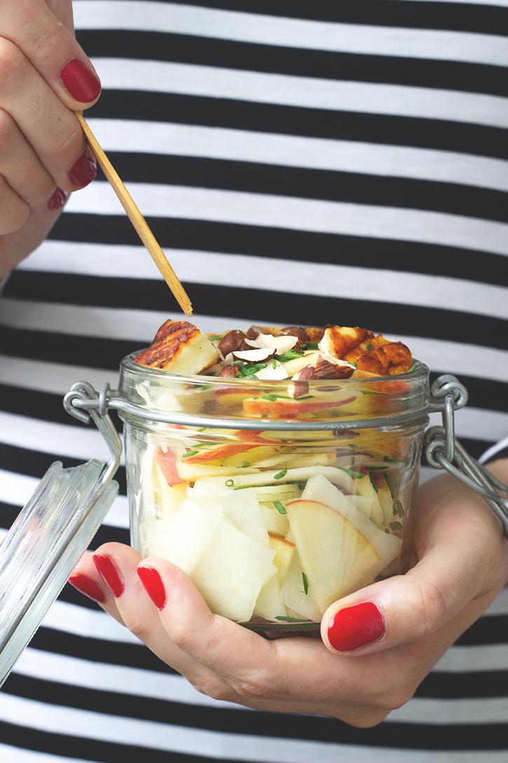 Rezeptbild: Apfel-Kohlrabi-Salat mit Halloumi