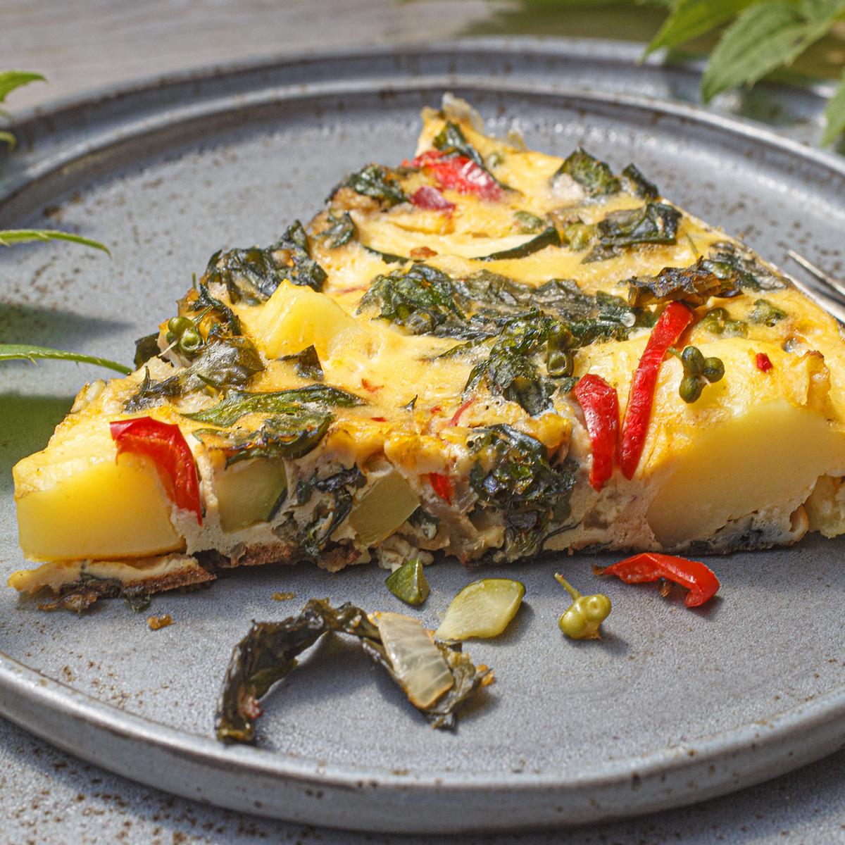 Rezeptbild: Gemüsefrittata mit Kohldistel