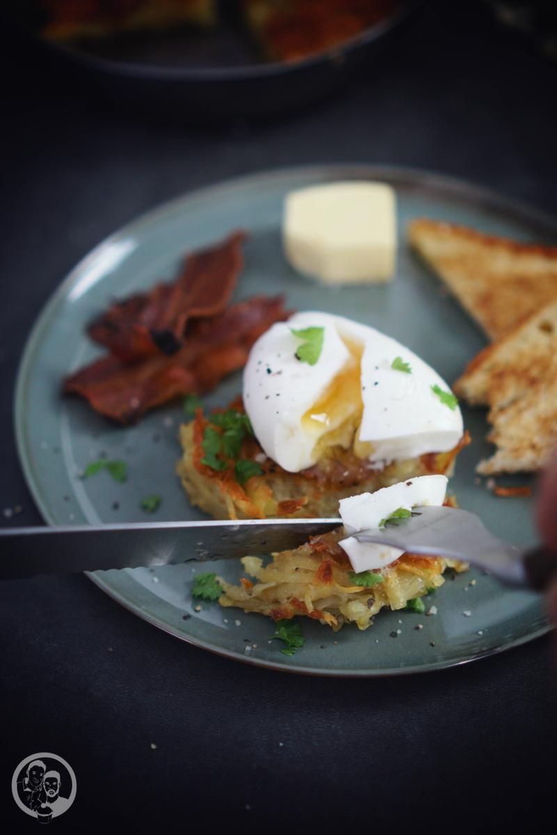 Rezeptbild: Hashbrowns (mit pochiertem Ei)