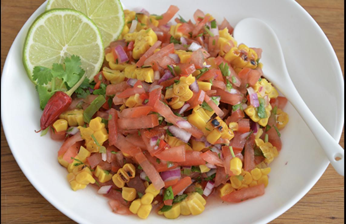 Rezeptbild: Mexikanische Salsa mit gegrilltem Mais