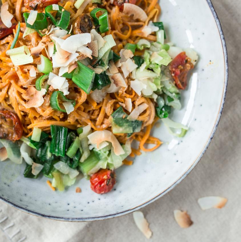 Rezeptbild: Sweet Potato Noodles mit Cashew Dressing