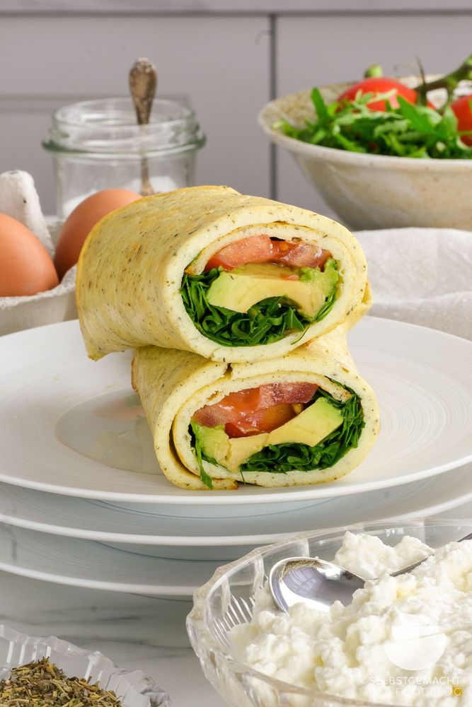 Rezeptbild: Hüttenkäse Wraps: Einfach aus 2 Zutaten