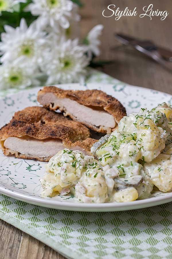 Rezeptbild: Oberleckerster Kartoffelsalat mit Schnitzel