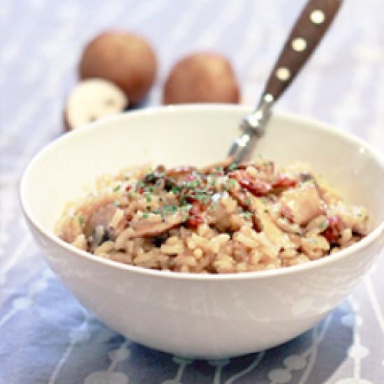 Rezeptbild: Pilzrisotto mit Bacon