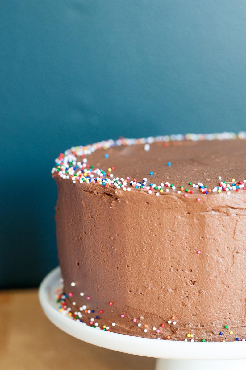 Rezeptbild: Geburtstagskuchen mit Schokoladenbuttercreme