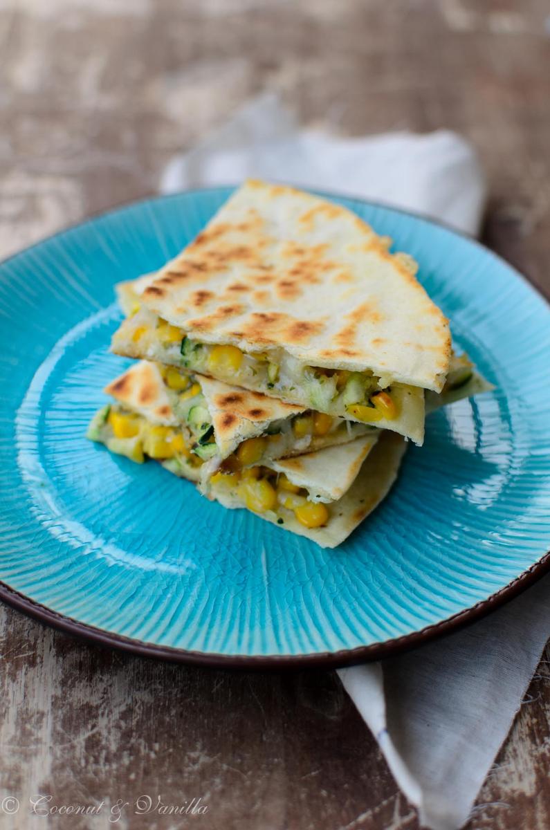 Rezeptbild: Quesadillas mit Zucchini und frischem Mais