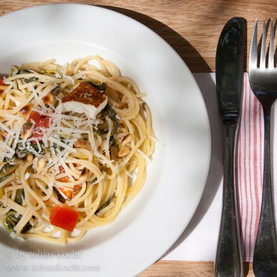 Rezeptbild: Spaghetti mit Vleeta und Manouri