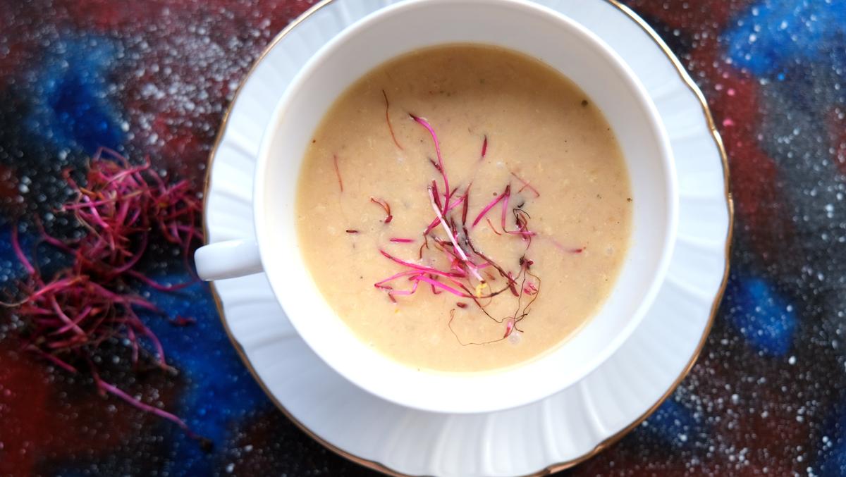 Rezeptbild: Blutorangen, Lauch und INgwer Suppe