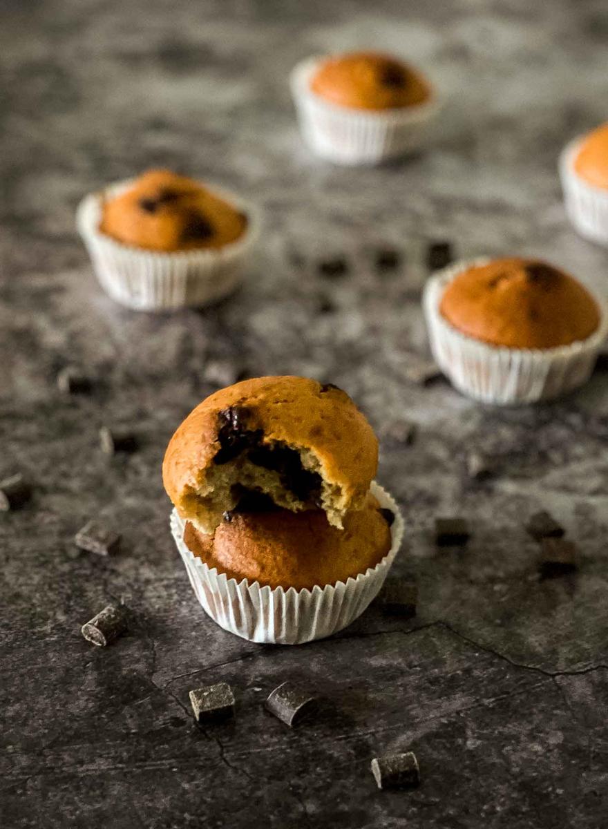 Rezeptbild: Vegane Bananenmuffins mit Schoko