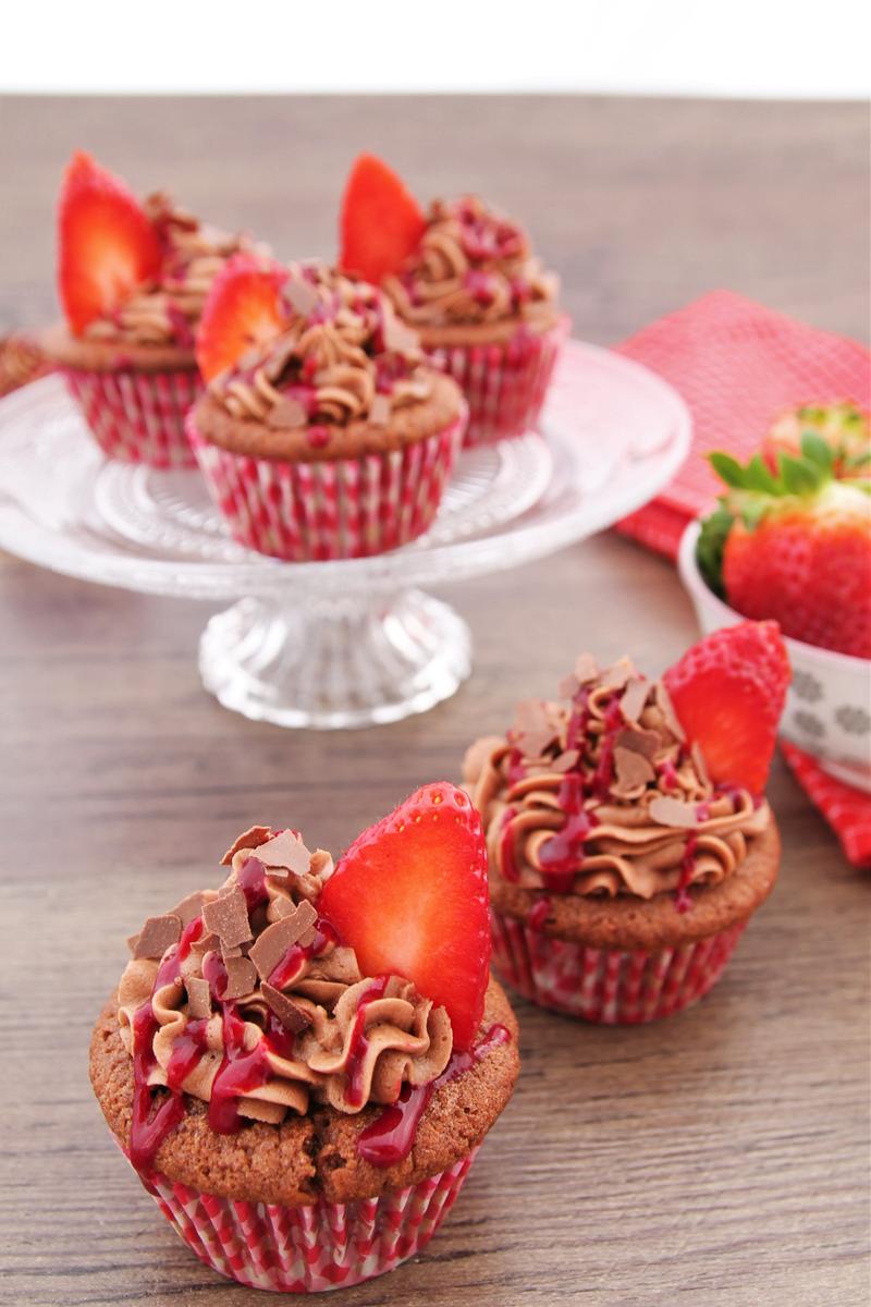 Rezeptbild: Nutella-Erdbeer-Cupcakes