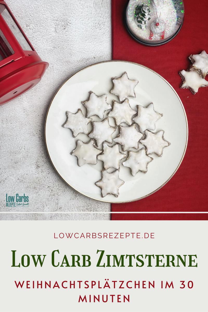 Rezeptbild: Low Carb Zimtsterne Rezept – Weihnachtsplätzchen im 30 Minuten