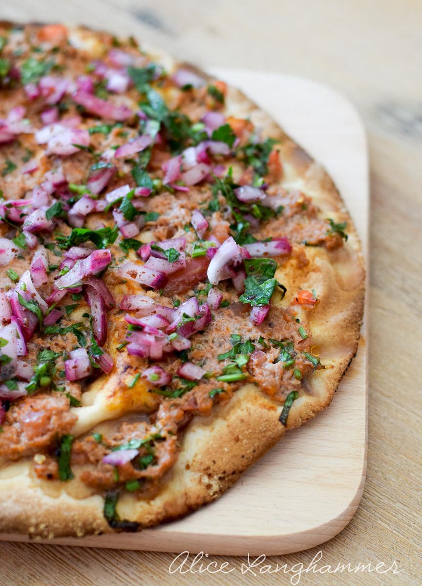 Türkische Pizza mit pikantem Lammhackfleisch von cookingalice • Delicat.io