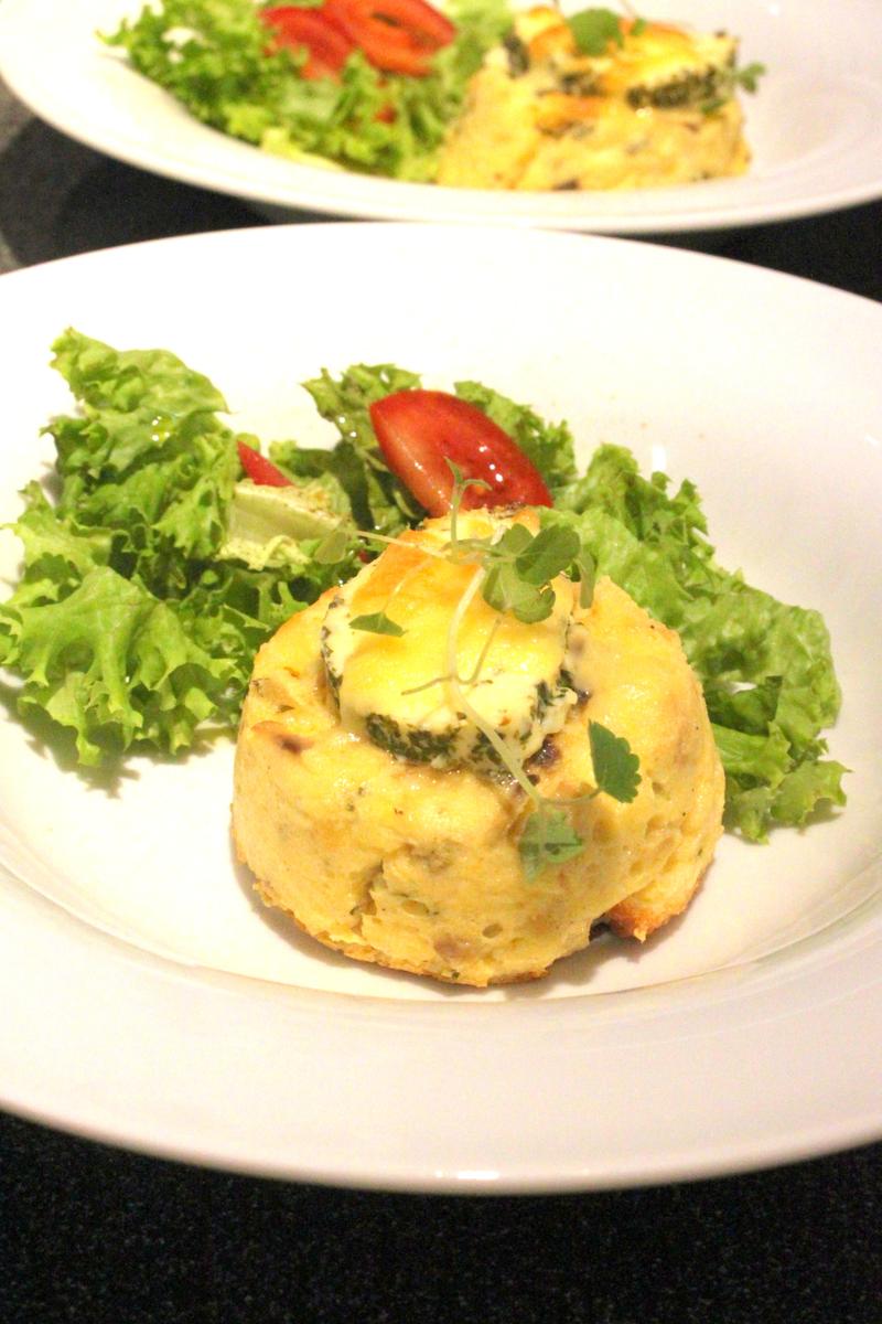 Rezeptbild: Zweimal gebackenes Pilz-Kaese Souffle