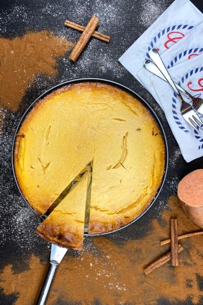 Rezeptbild: Vanille Süßkartoffel-Käsekuchen ohne Boden