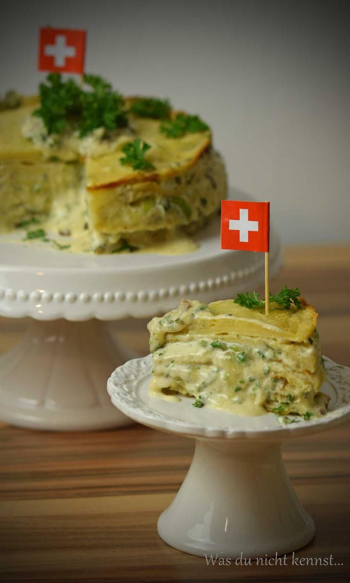 Rezeptbild: Pfannkuchentorte mit Raclette Suisse Creme