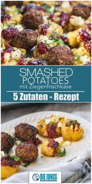 Rezeptbild: Smashed Potatoes mit Ziegenkäse