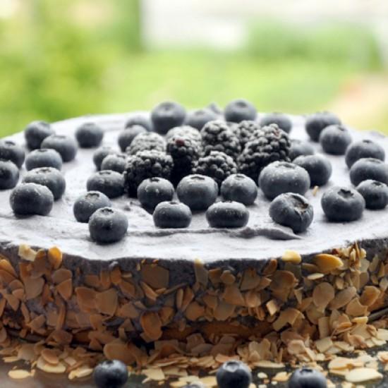 Rezeptbild: Blaues Entremet mit Blaubeeren