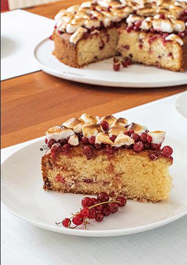 Rezeptbild: Johannisbeerkuchen mit Marshmallow-Topping