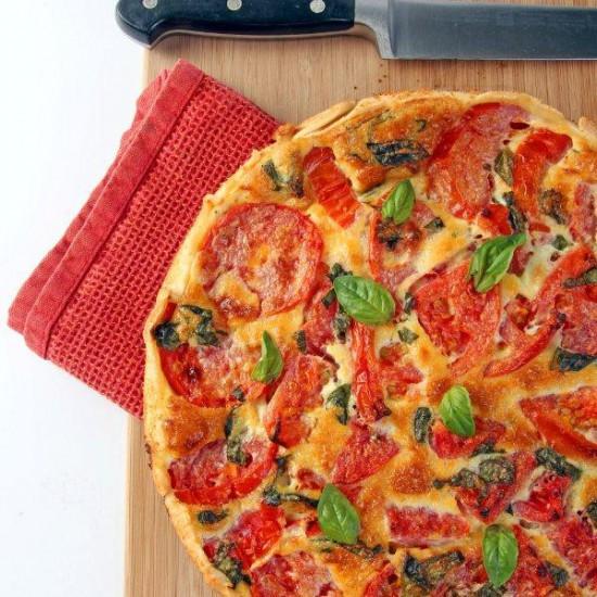 Rezeptbild: Tomaten Quiche mit Basilikum