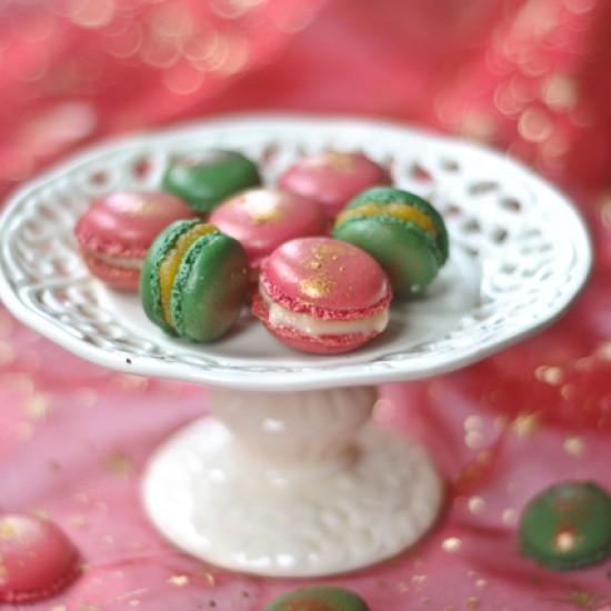 Rezeptbild: Macarons für Weihnachten mit Weihnachtsgewürze – Grapefruitcurd und Calisson-Creme
