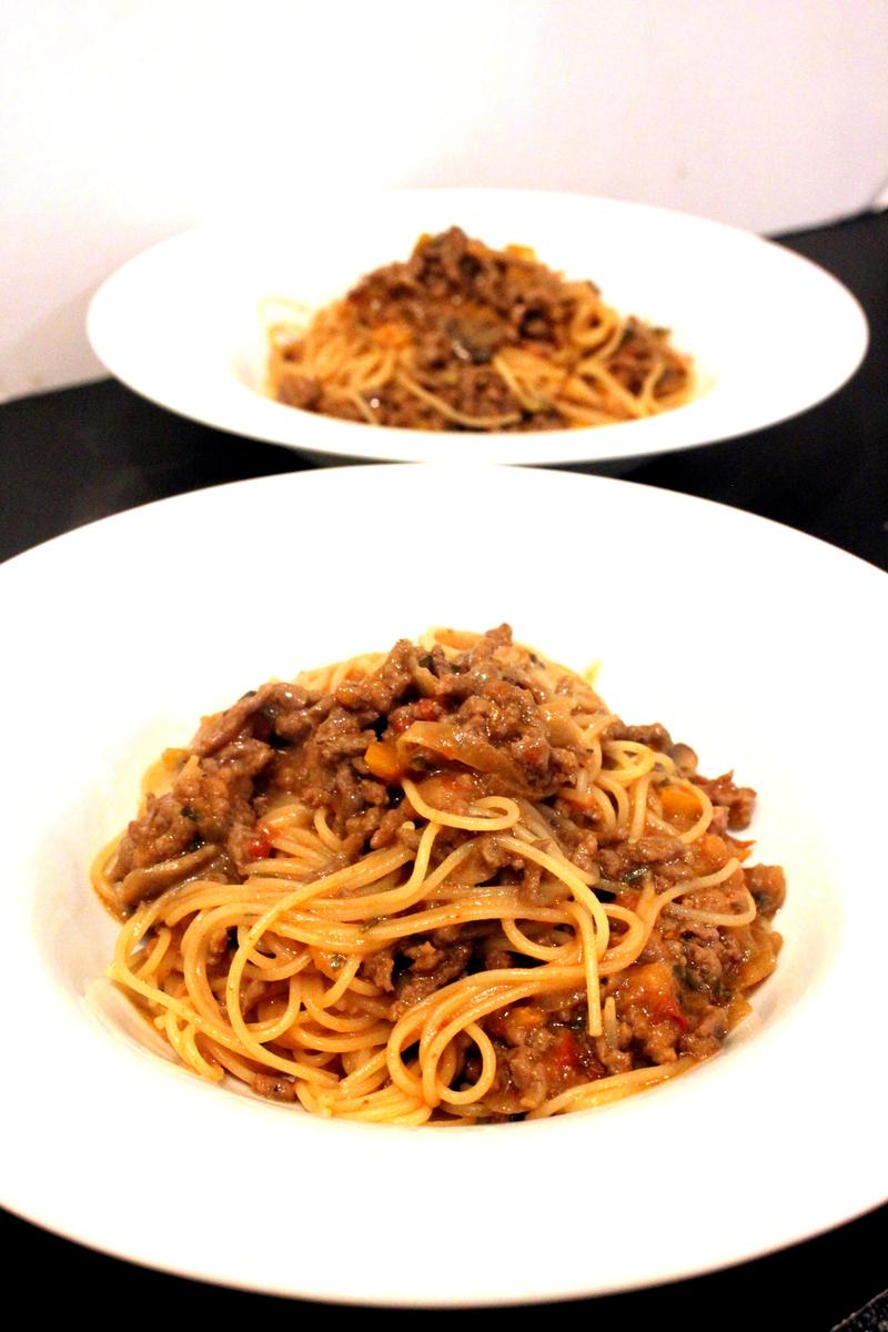 Rezeptbild: Spaghetti mit Rindfleisch-Zwiebel Sauce