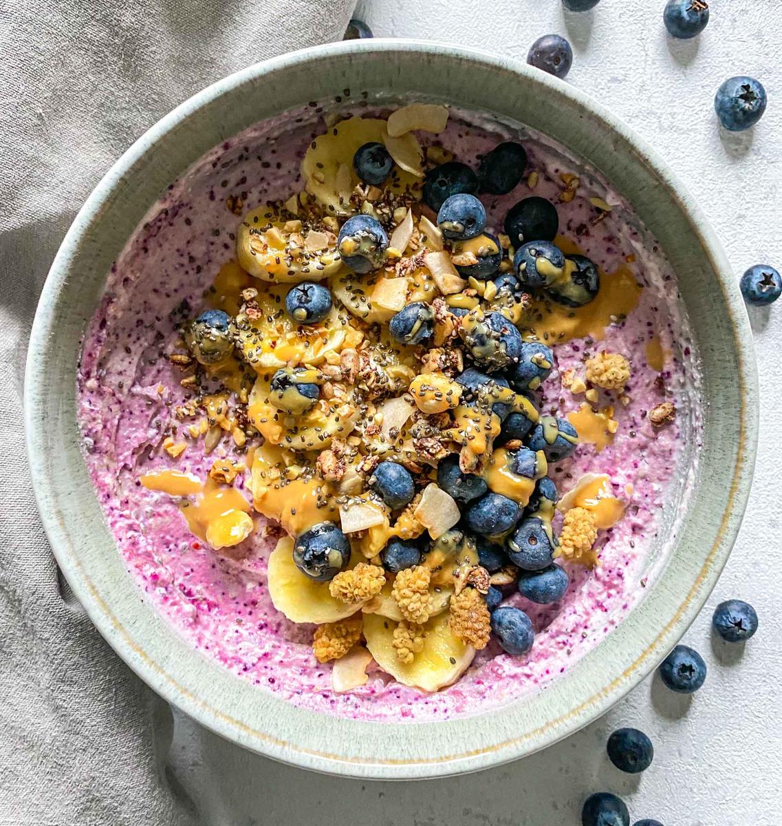 Rezeptbild: Protein Bowl mit Blaubeeren