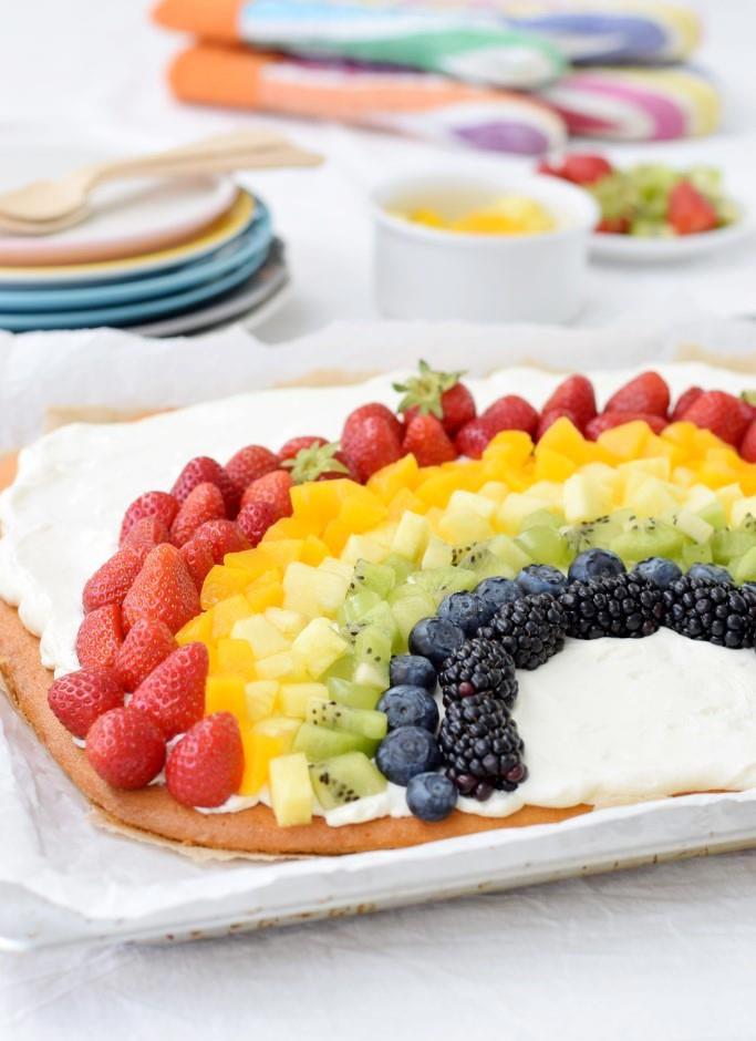 Rezeptbild: Der Alles-wird-gut Regenbogen-Obstkuchen