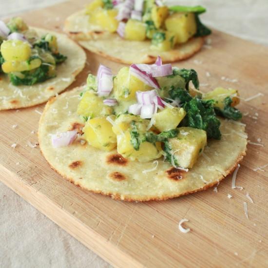Rezeptbild: Kartoffel-Tacos mit selbstgemachten Tortillas