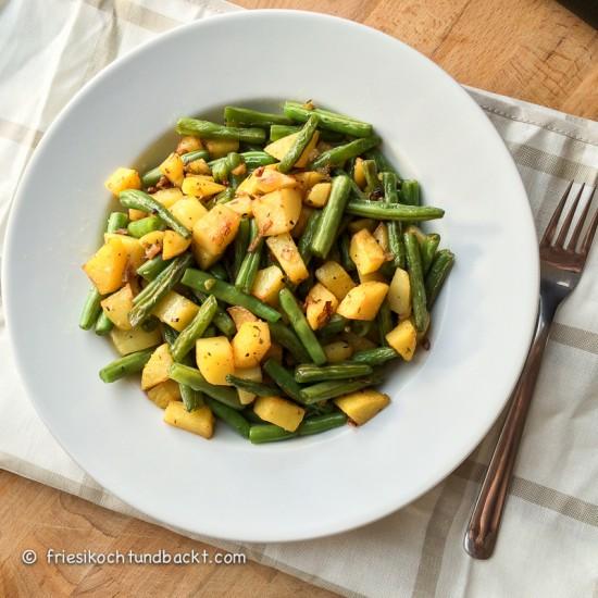 Rezeptbild: Bratkartoffeln mit grünen Bohnen