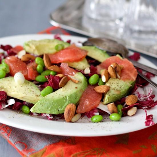 Rezeptbild: Wintersalat mit Radicchio, Grapefruit und Mandeln