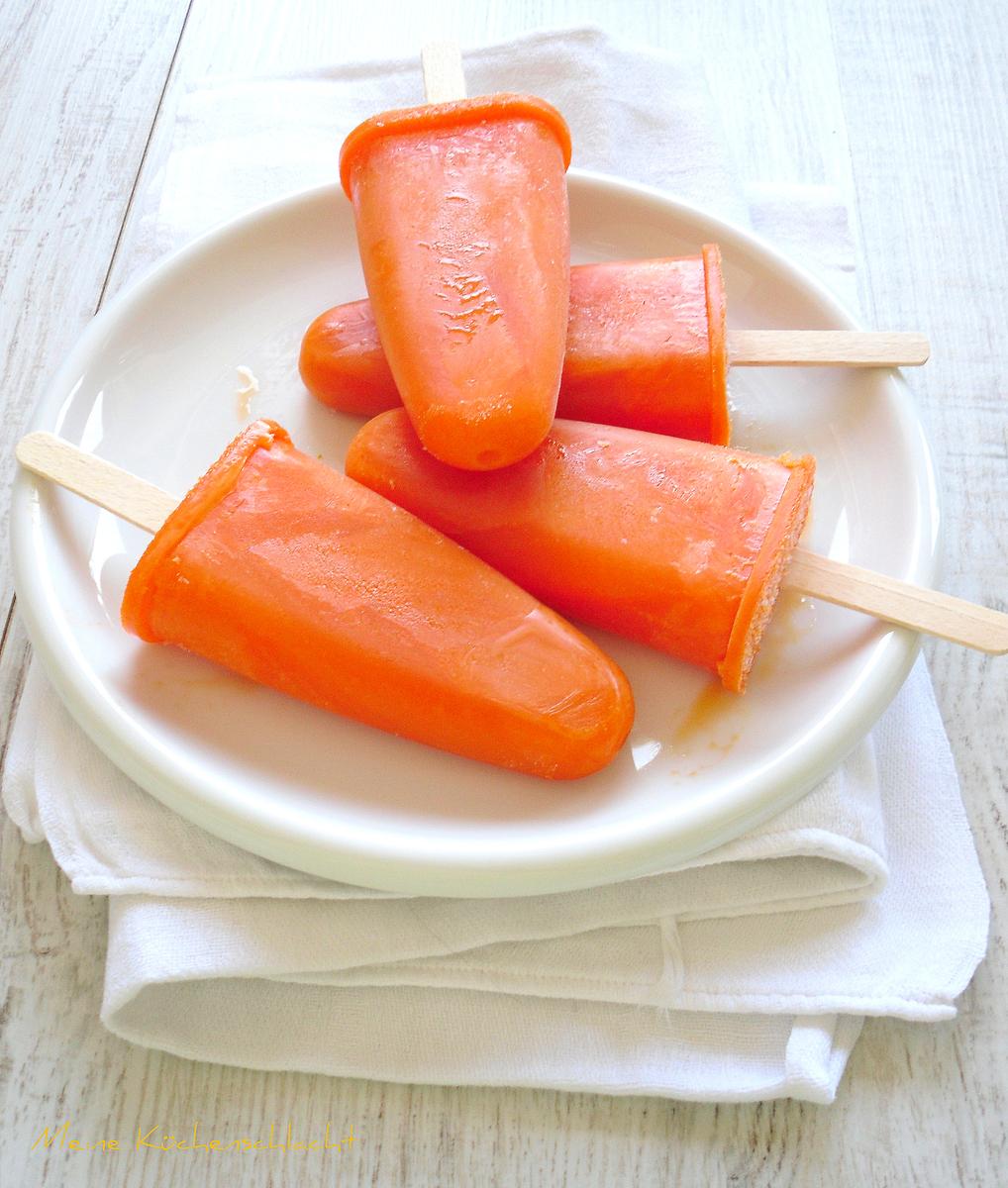 Rezeptbild: Karotten-Orangen Paletas ( Eis am Stiel )