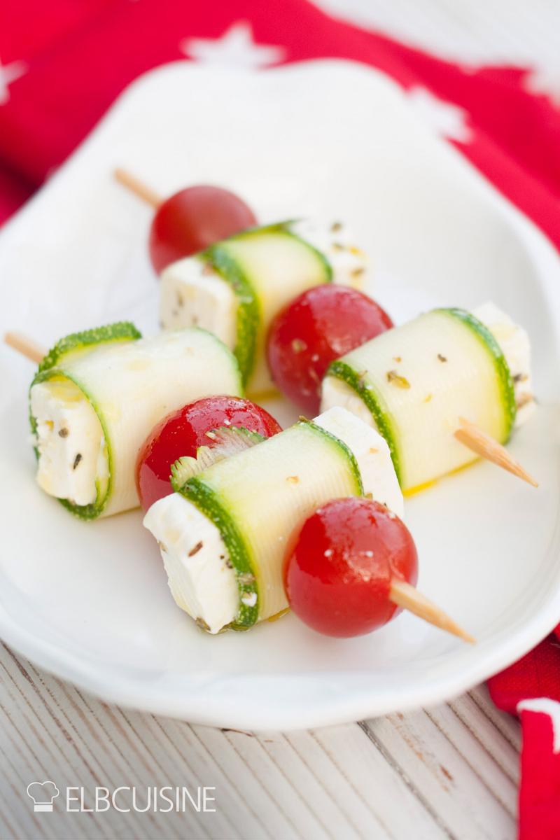 Rezeptbild: Zucchini-Feta-Tomaten-Spieße  – köstliches Fingerfood!